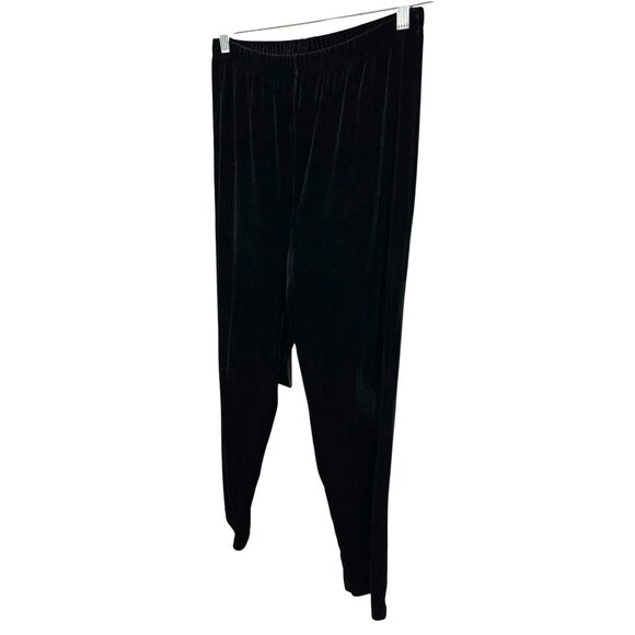 Dressbarn Black Velvet Stretch Pull On Pants Sz Medium - Picture 3 of 8